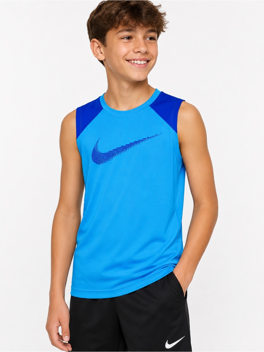 Dri-FIT Nike Boys Size Large Blue Athletic Tank Top Sleeveless Shirt